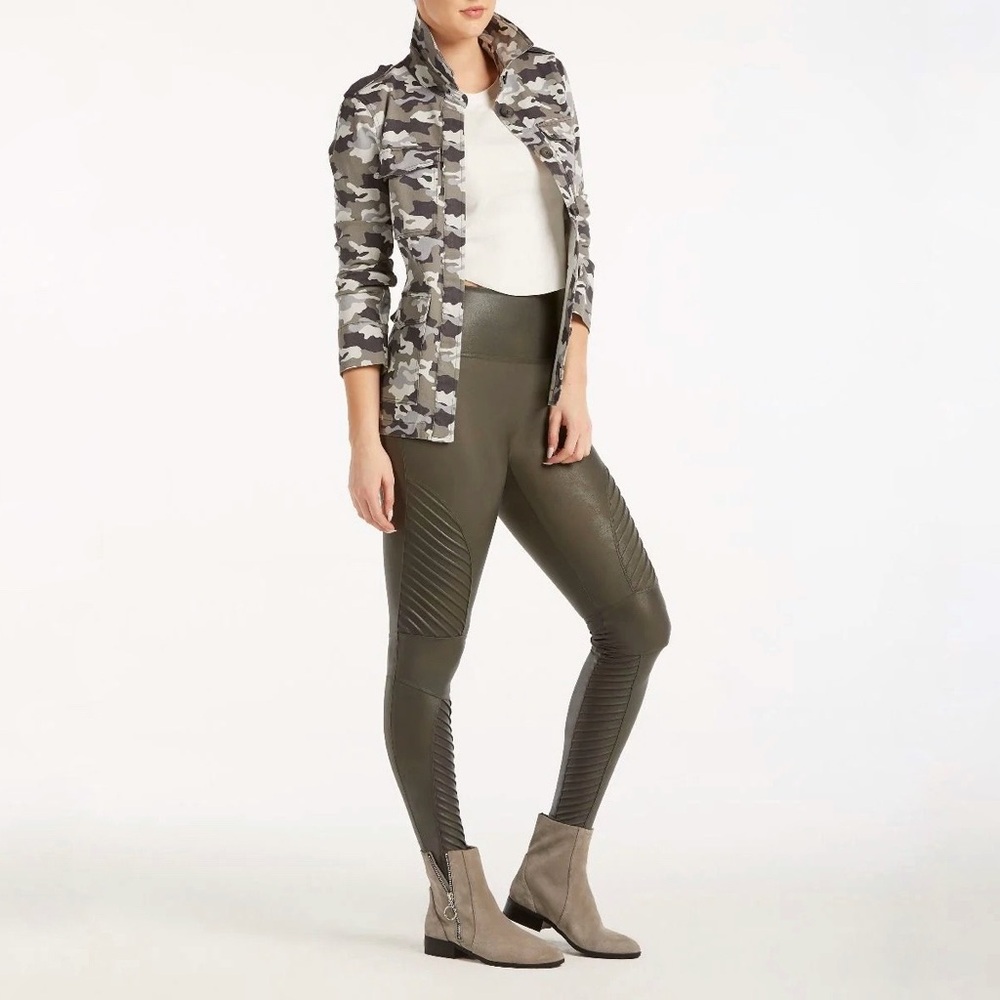 Spanx‎ | Faux Leather Moto Legging in Gunmetal Size S